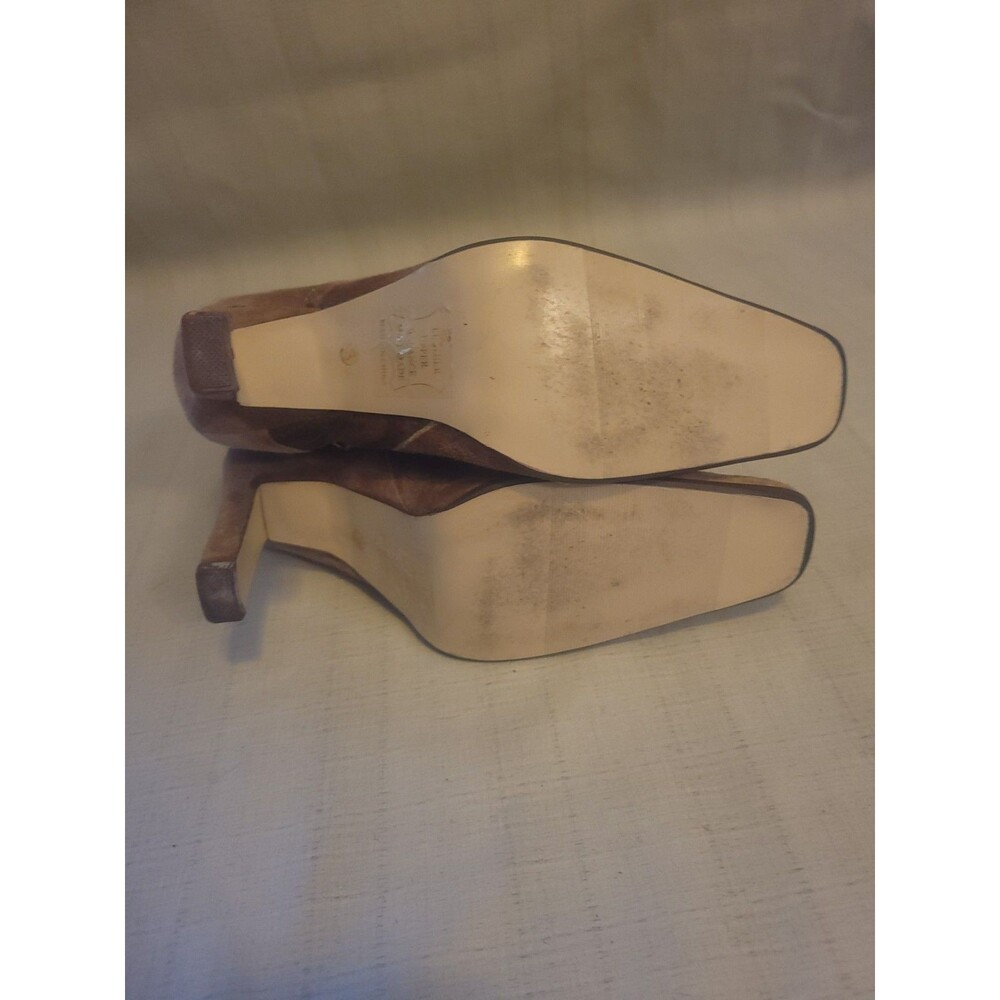 Vintage Y2K L.E.I. SUEDE PATCHWORK HEELED BOOT BOOTIE BROWN SIZE 8 - Picture 9 of 10
